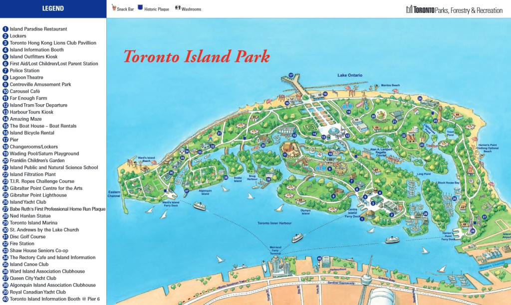 toronto island map, best beaches in toronto